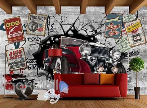 com: Vintage Car Wall Mural.